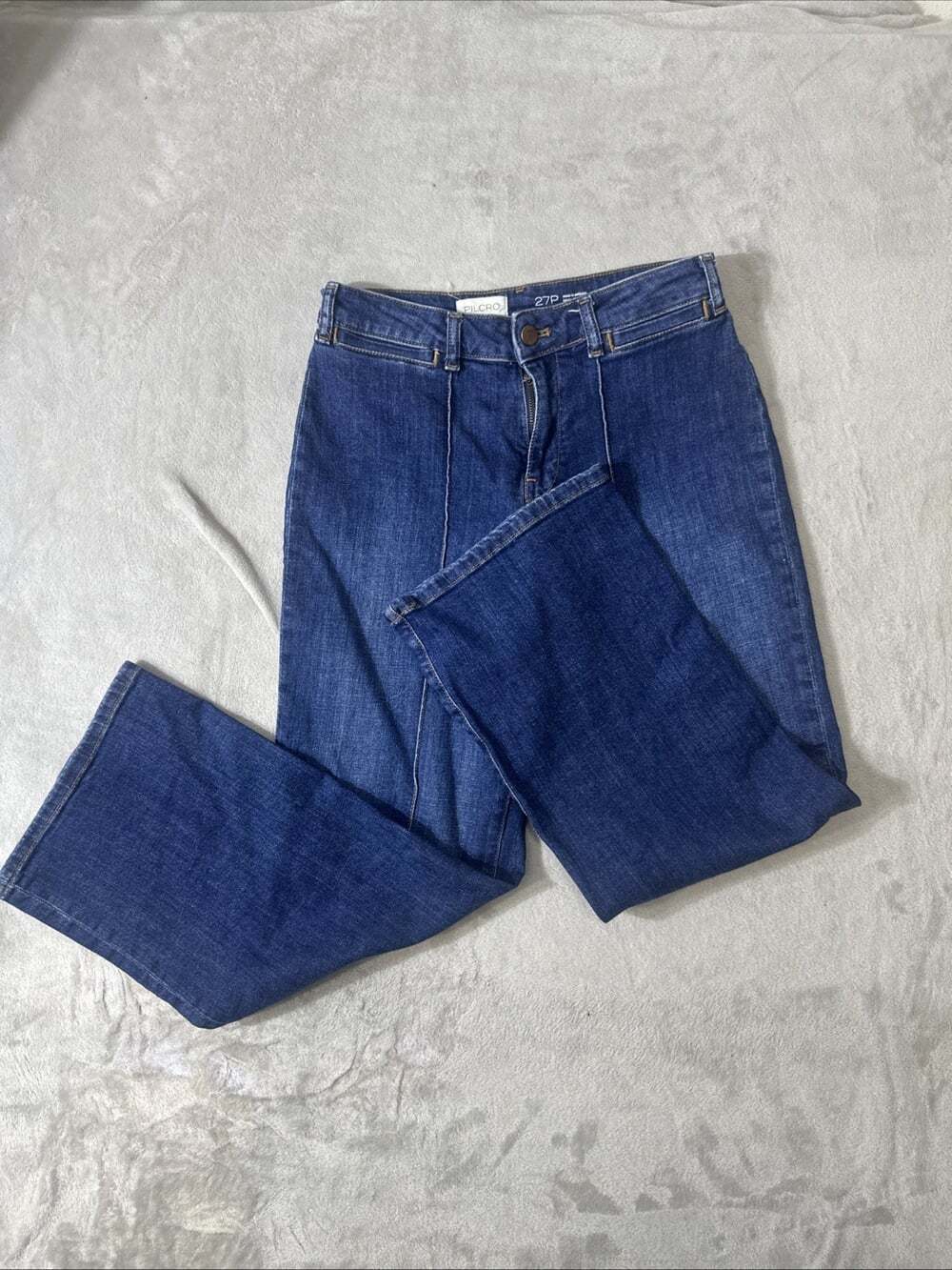 Pilcro Anthropologie Women’s 27P Dark Wash Wide Leg Jeans Petite - Picture 1 of 7